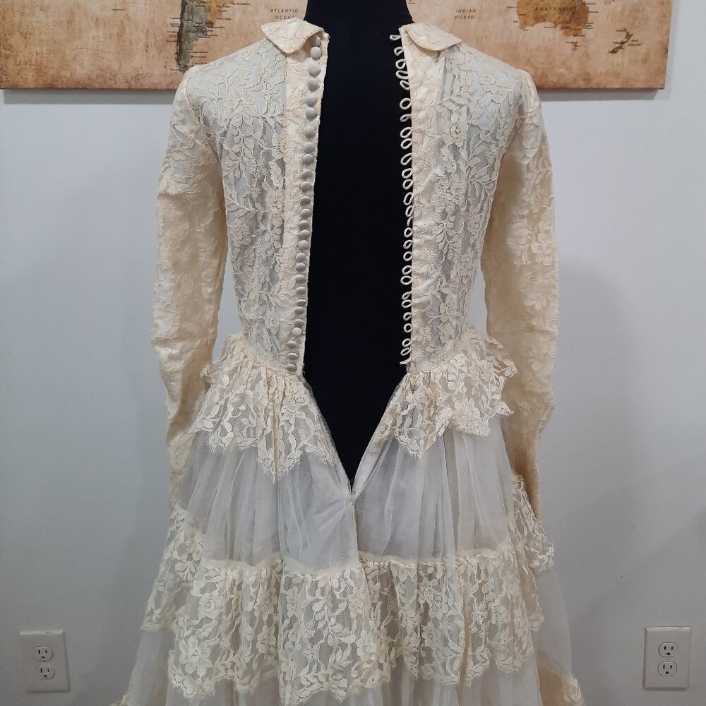 Vtg 40s handmade wedding dress - Picture 7 of 15